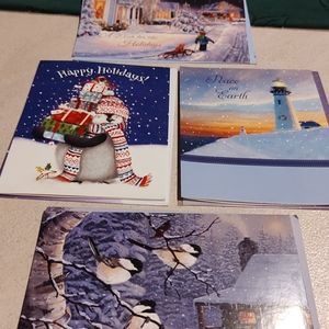 Lot of 4 vintage Christmas cards  matching envelopes Alzheimer's association